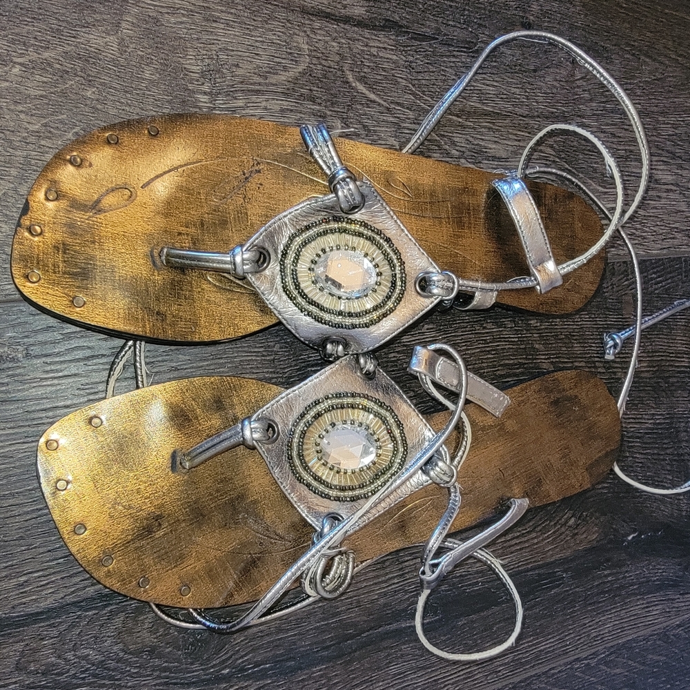 Lace up bohemian sandals
